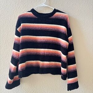 Volcom Striped Velour Sweater Oversized XS